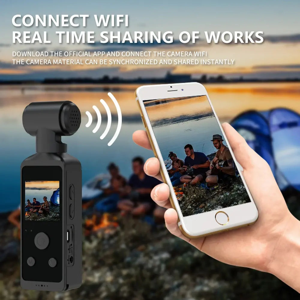 VISIONX 4K ULTRA HD POCKET ACTION CAMERA – 270° ROTATABLE VLOG CAMERA, WIFI, SPORTS CAMERA WITH WATERPROOF CASE